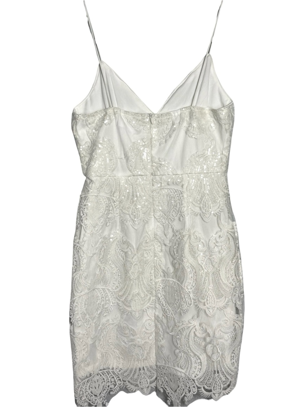 Hello Molly Venetian Valerie White Lace Sequin Mini Dress NWT Size S - Picture 3 of 11